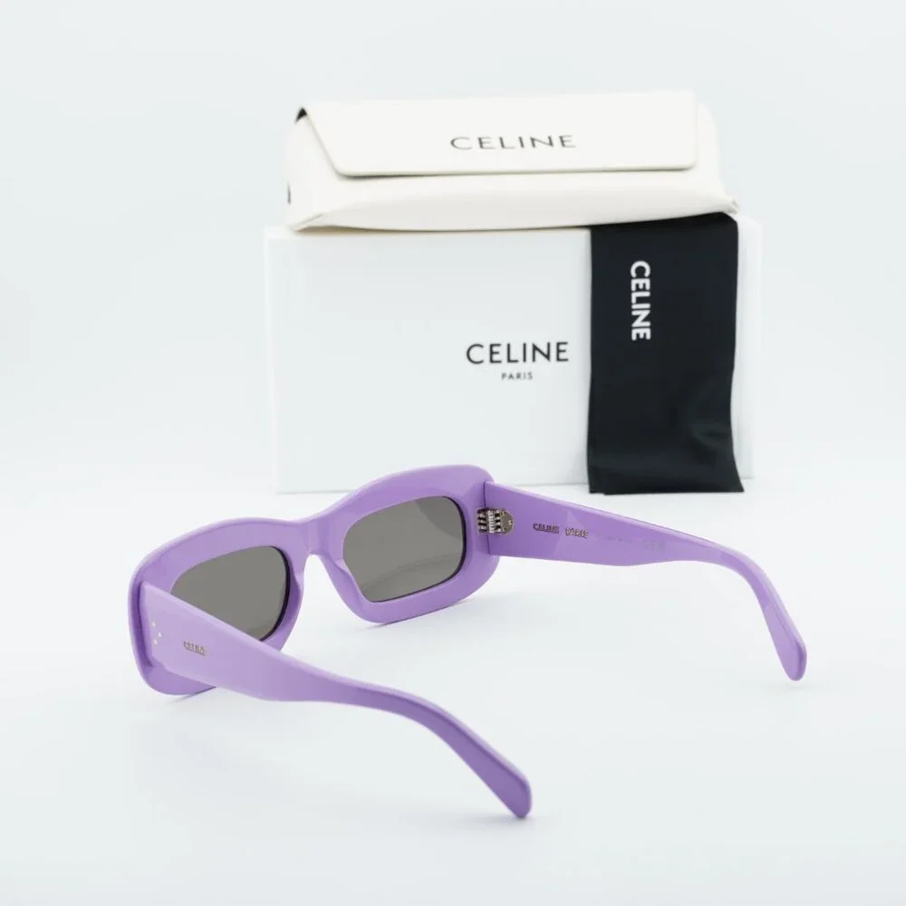 Celine CL40294I 78A Rectangle Sunglasses - Shiny Purple/Grey - Picture 9 of 9